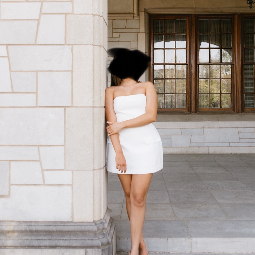 Amanda Uprichard White Strapless Dress